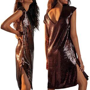 Anthropologie Maeve Kara Sequins Dress 1X Plus Size Shift NEW